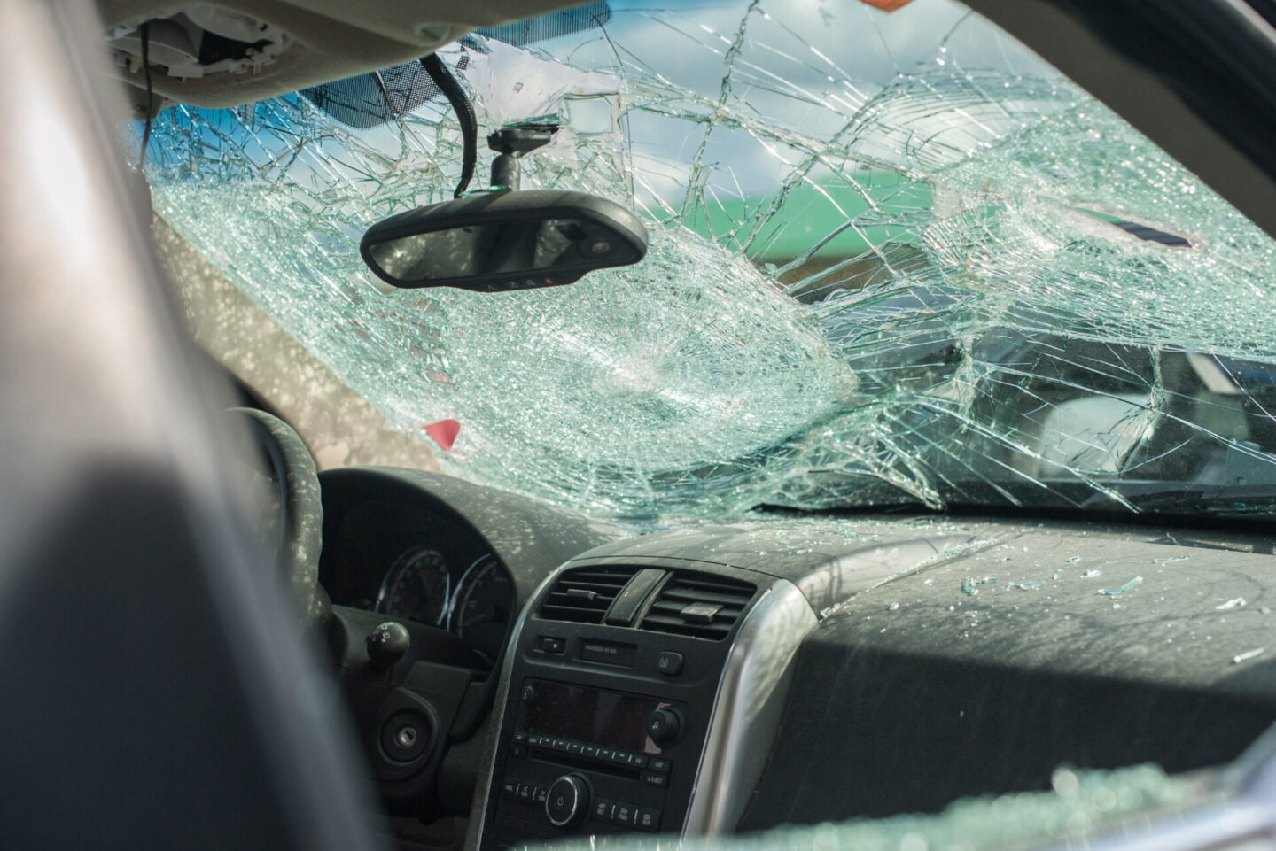 car accident windshield broken
