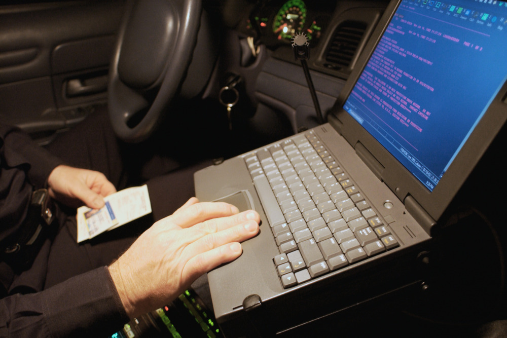 police officer accessing database